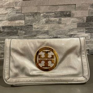 Tory Burch Metallic flap clutch